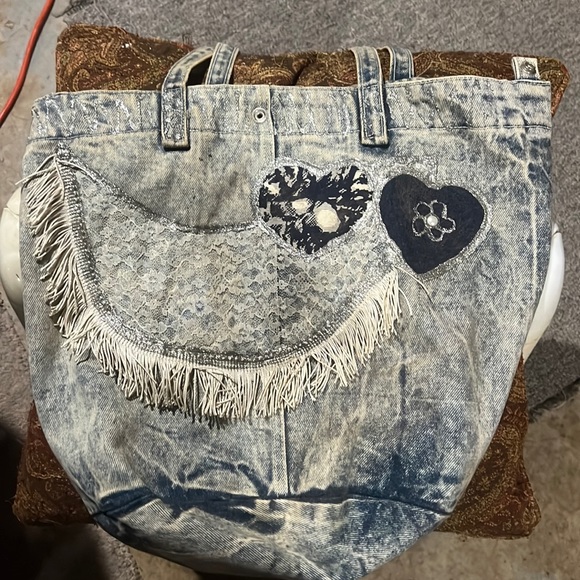 Handbags - Vintage Denim Nijovo large BOHO Tote
